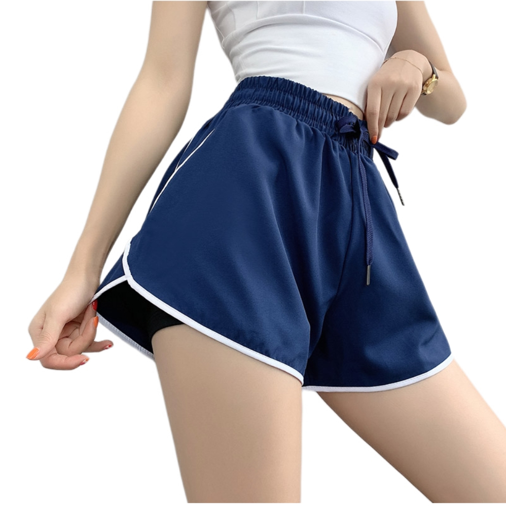 推荐商品：MaxRun World 速干防走光透气五分瑜伽裤 女装 Z60-17 蓝