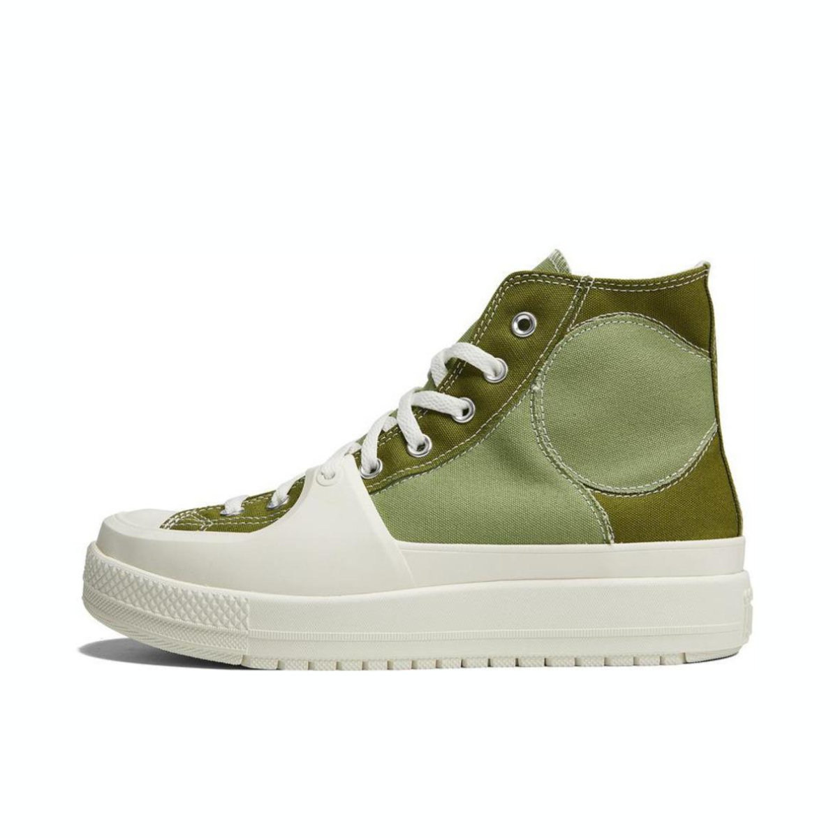 推荐商品：Converse/匡威 Chuck Taylor All Star Construct 帆布鞋 硫化防滑耐磨轻便透气复古百搭厚底 绿色/橄榄绿/白色