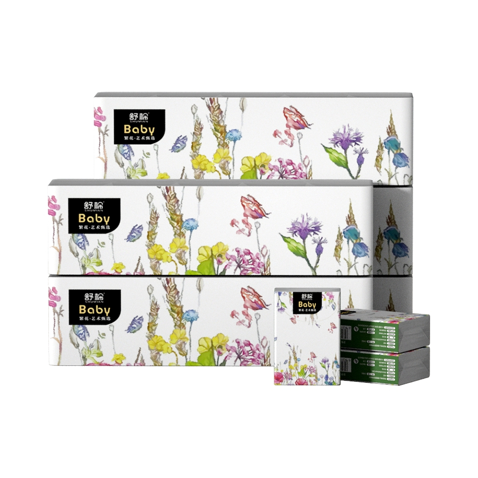 推荐商品：舒棉 繁华系列 无香 3层 手帕纸 柔韧触感 亲如肌肤