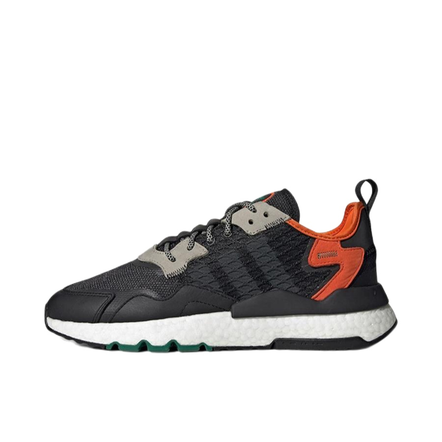 推荐商品：adidas Originals Nite Jogger BOOST 透气 防滑 支撑 中底 复古 运动休闲鞋 Core Black/Grey/Orange 黑灰橙