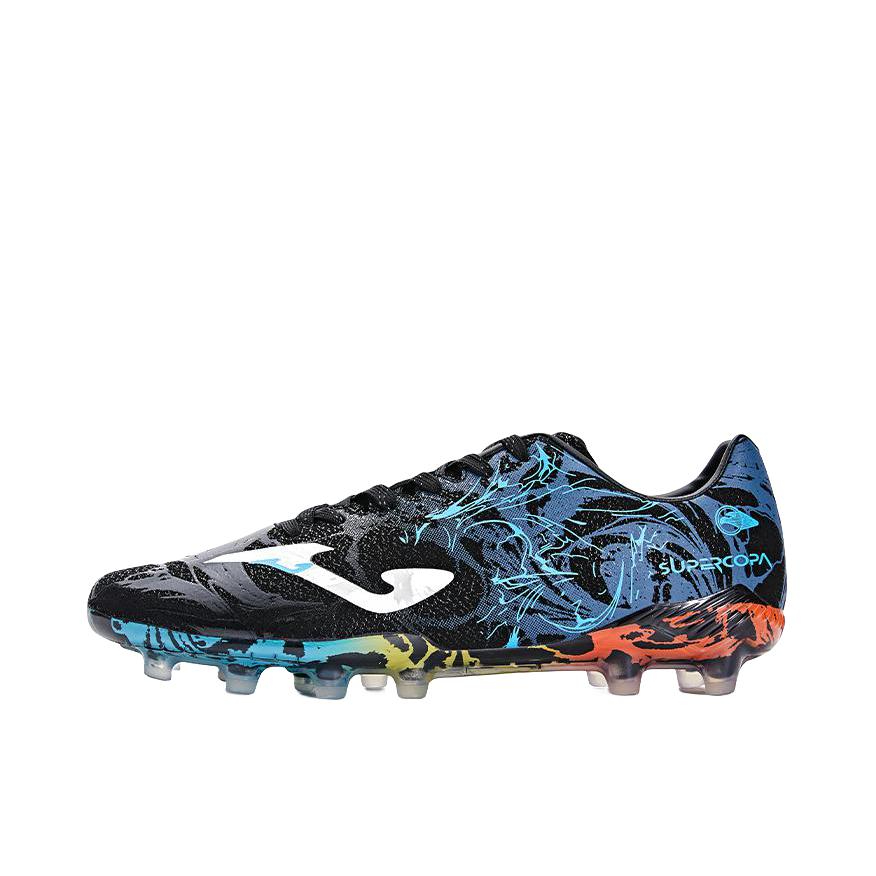推荐商品：Joma SUPER COPA 休闲缓震 防滑耐磨 FG 长钉 足球鞋 蓝色/黑色
