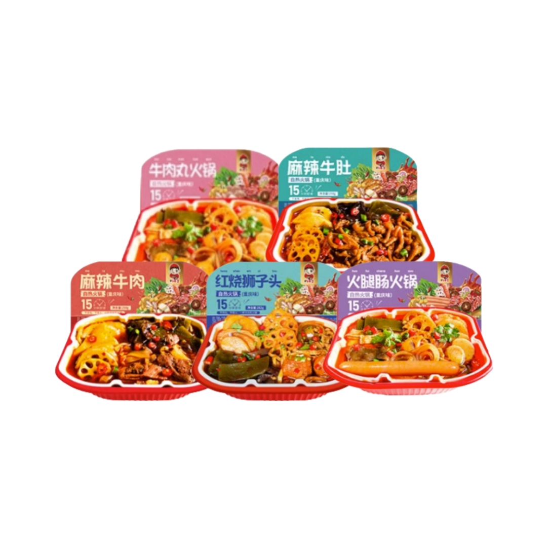 推荐商品：巧老爷 自热火锅 5口味组合