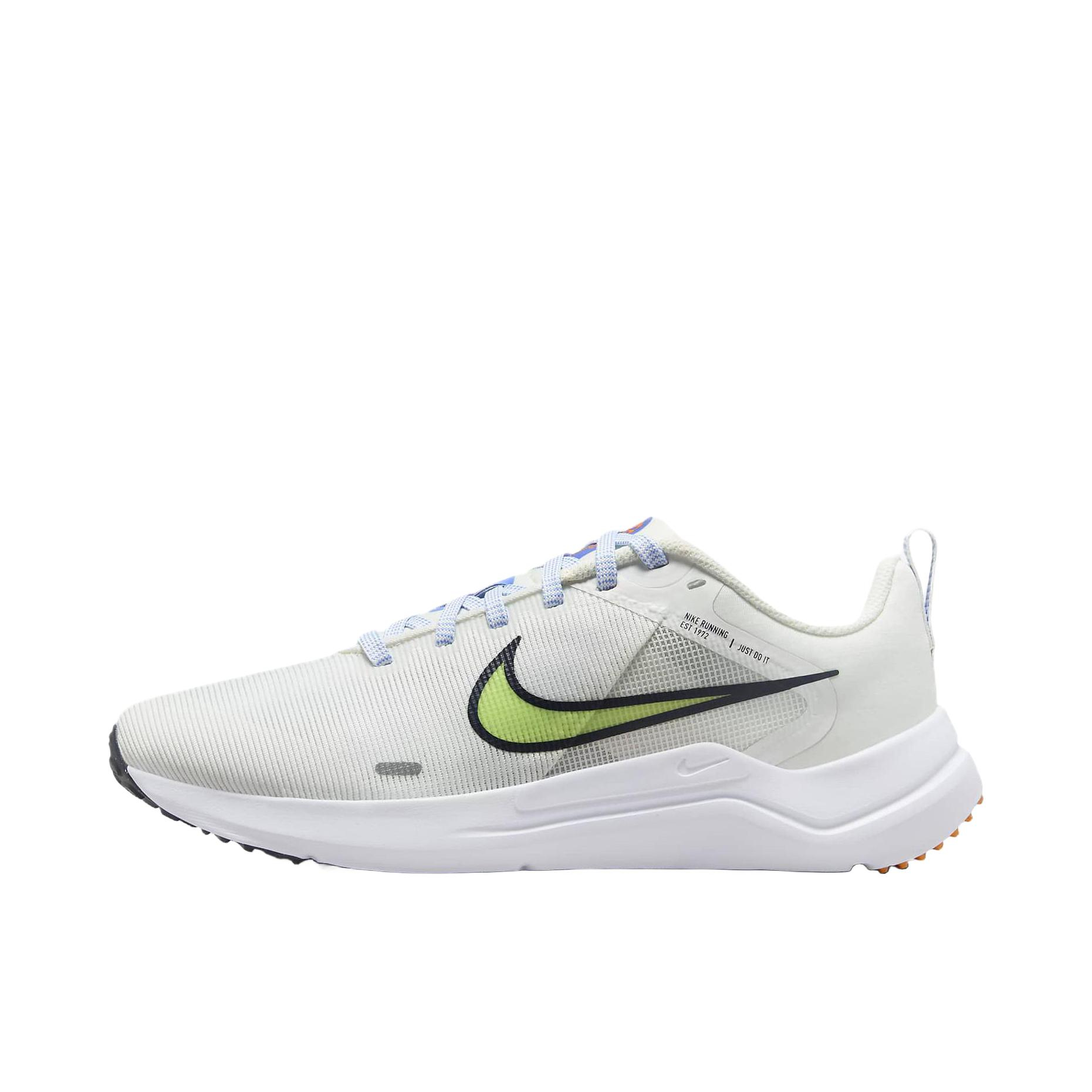 推荐商品：Nike Downshifter 12 跑鞋 舒适回弹减震耐磨轻便透气网面织物 女款/米色/绿色