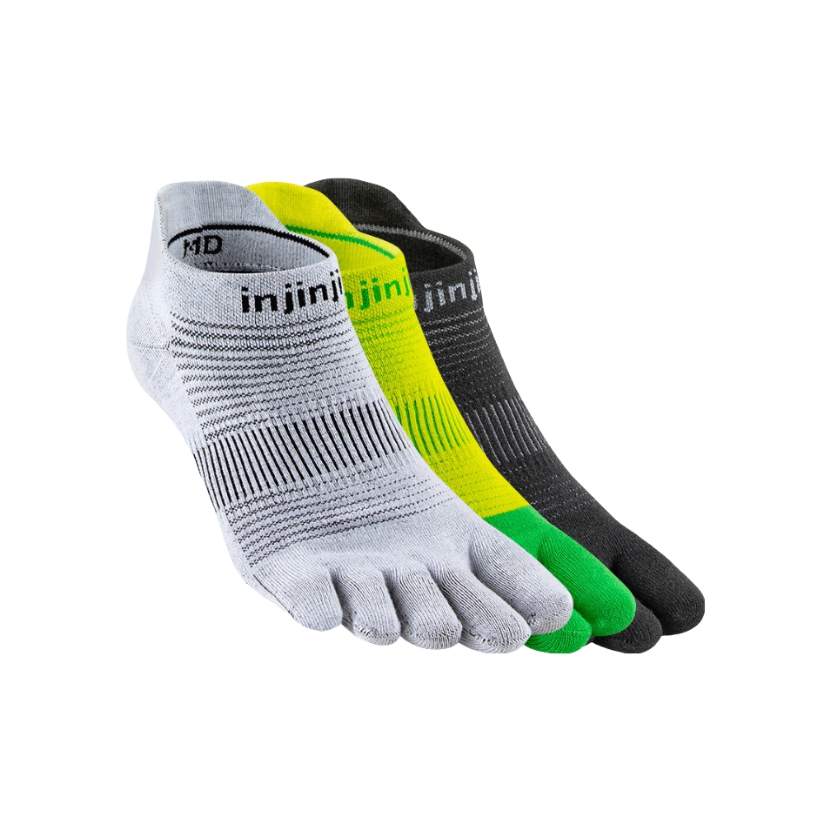 推荐商品：INJINJI 马拉松分脚趾常规厚度防水泡吸汗薄款短筒船袜