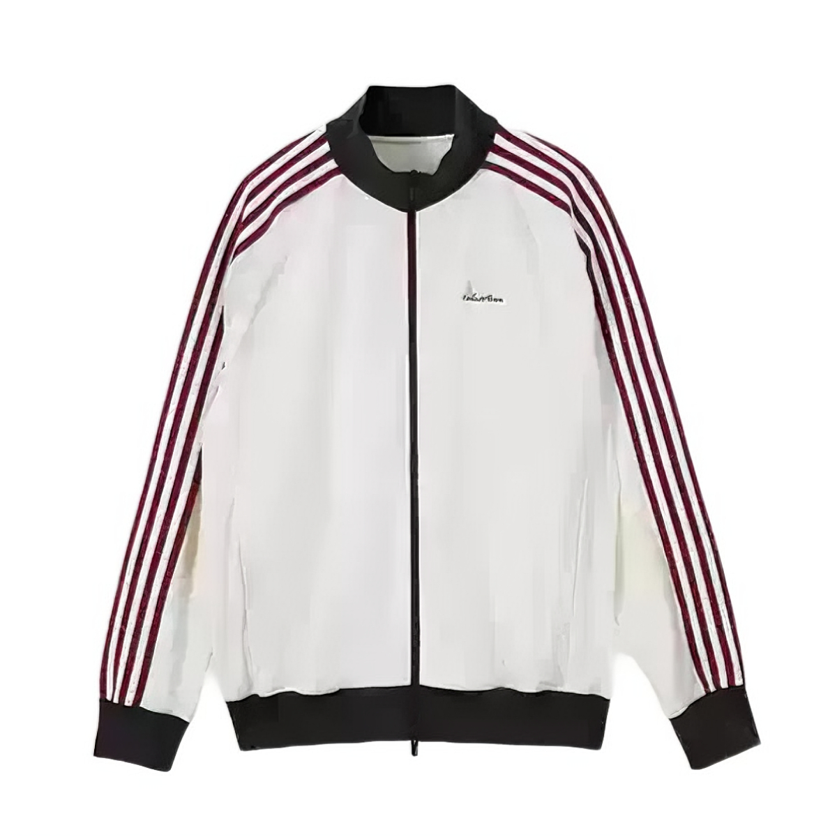 推荐商品：UMAMIISM 条纹撞色印花拉链立领户外夹克 UMO25SS106 女款/杏仁白