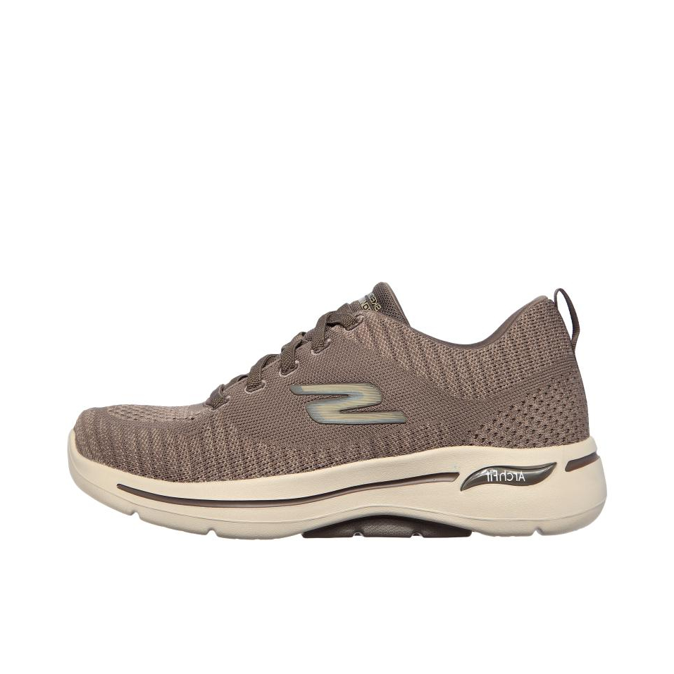 推荐商品：Skechers/斯凯奇 Go Walk Arch Fit 运动休闲鞋 舒适百搭足弓支撑缓震网面透气轻便软底碳板防滑一脚蹬 褐色/米色