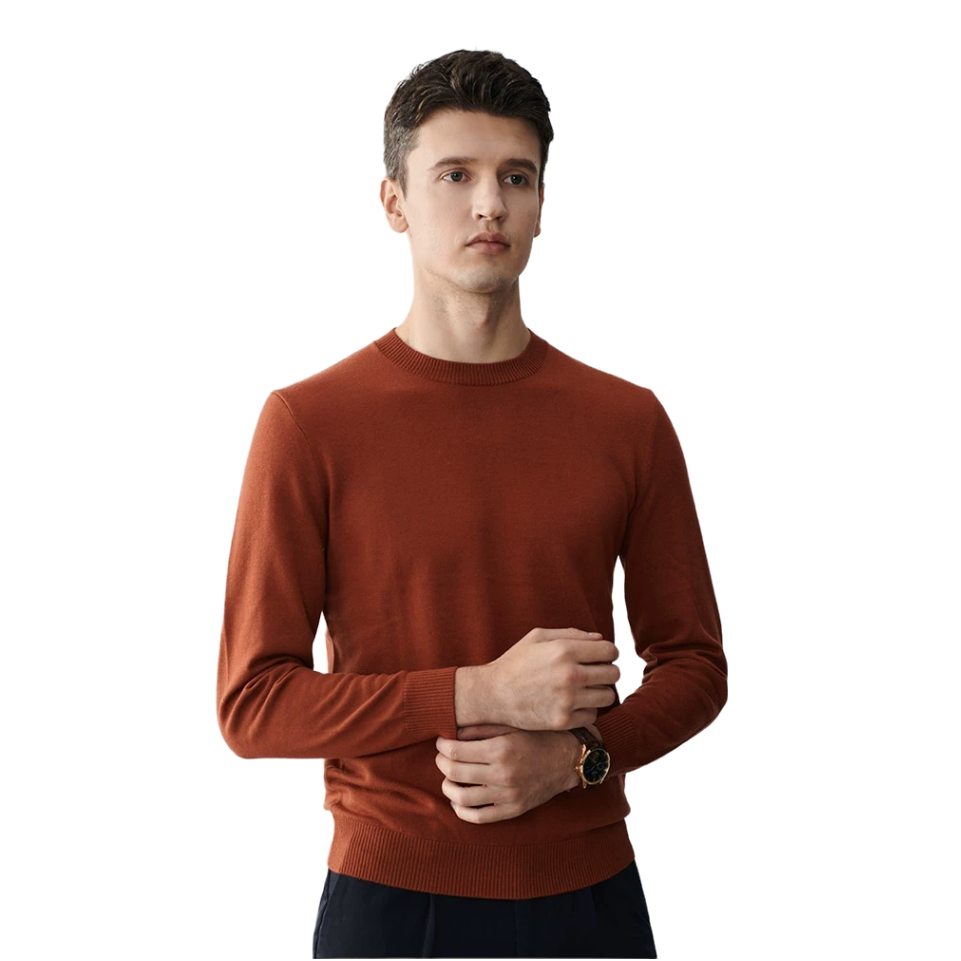 推荐商品：JODOLL/乔顿 纯羊毛圆领长袖毛衣 H255Z88107 深橘