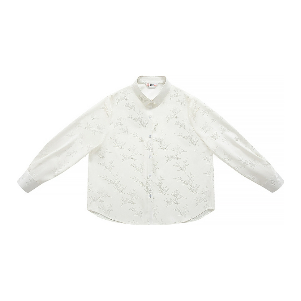 推荐商品：花朝记 风禾 城市情书汉服元素春秋国风马甲衬衫马面裙汉服 女装 白/暗纹衬衫