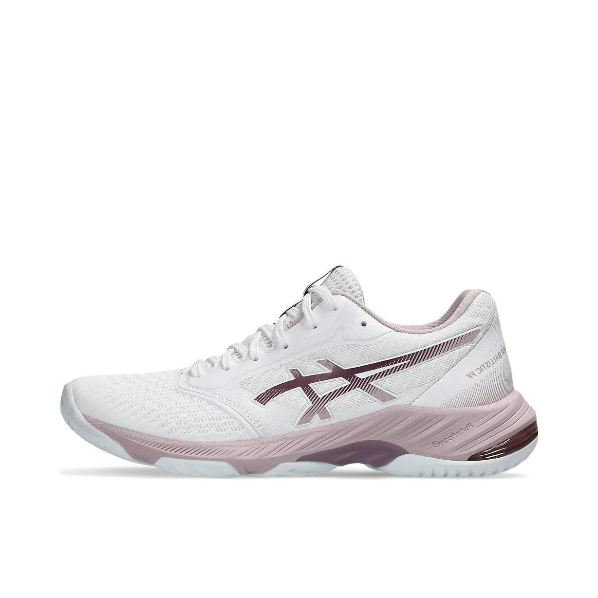 推荐商品：Asics/亚瑟士 Netburner Ballistic FF 3 缓震轻便 防滑耐磨 轻量回弹 透气 防水 织物 支撑 圆头 排球鞋 女款/白色/粉色