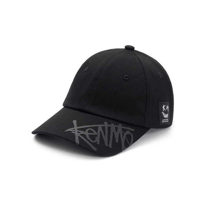 推荐商品：KENMO/肯默 简约高街潮流笑脸织标软顶鸭舌帽 KM-B230587