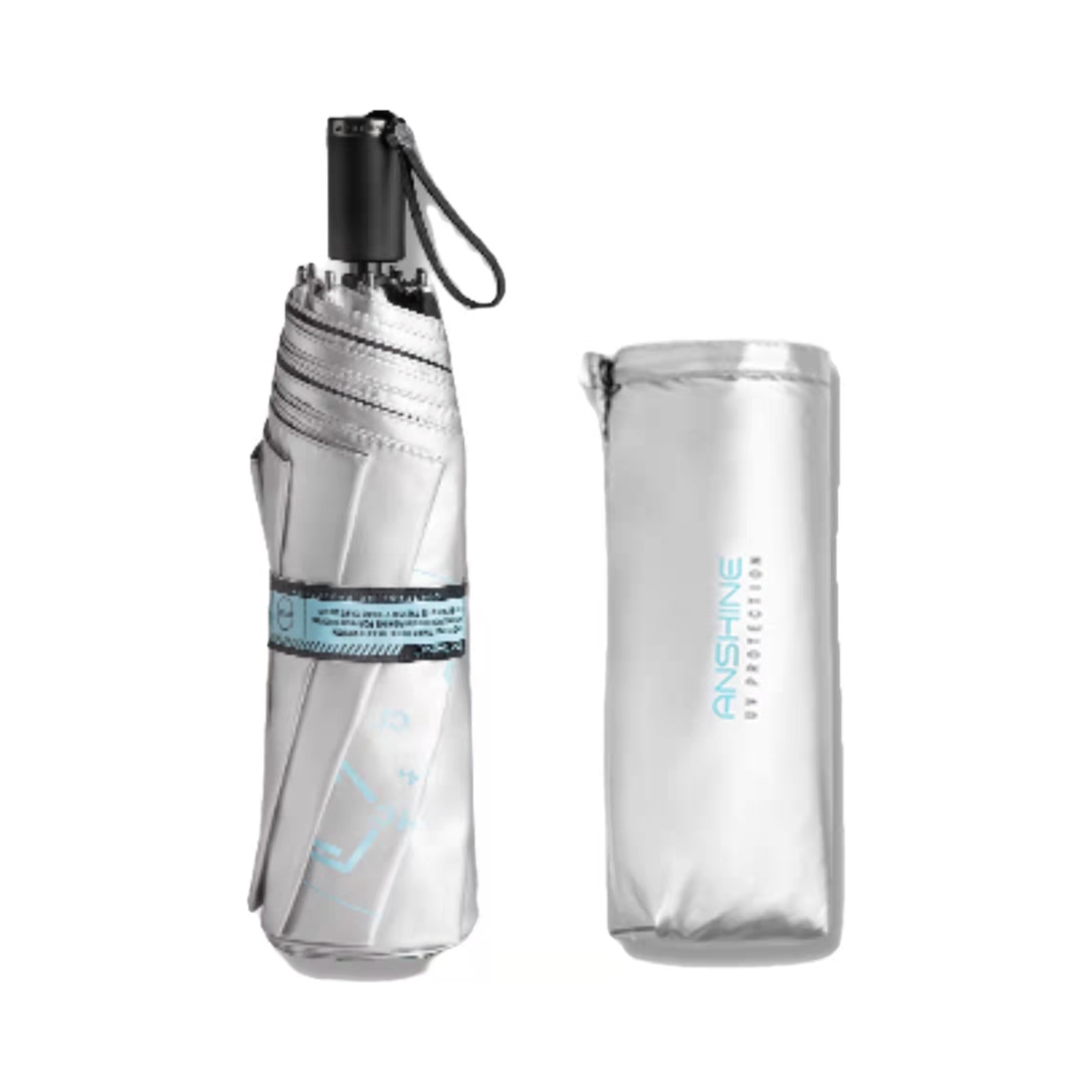 推荐商品：anshine/安晴 御系列 双层款 三折 黑胶+钛银 晴雨伞 AS2021ONE003