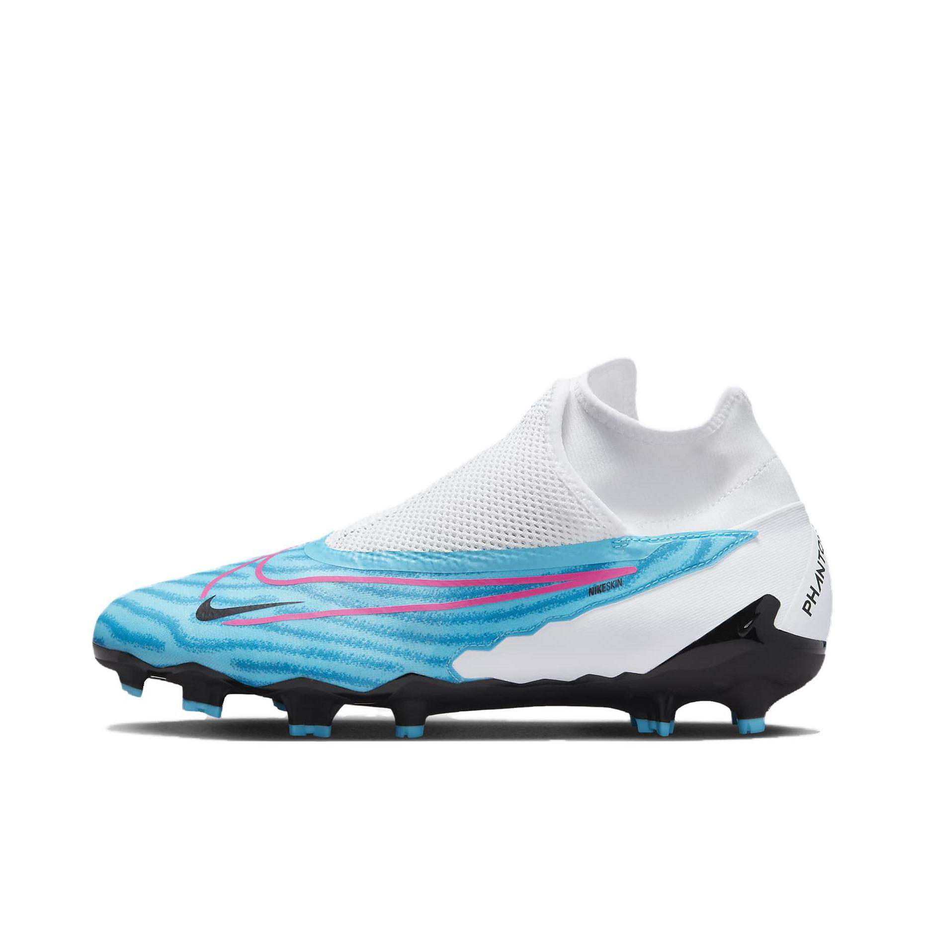 推荐商品：Nike Phantom GX Pro FG 次顶级 胶质长钉 硬天然草地 足球鞋 蓝色/白色/黑色