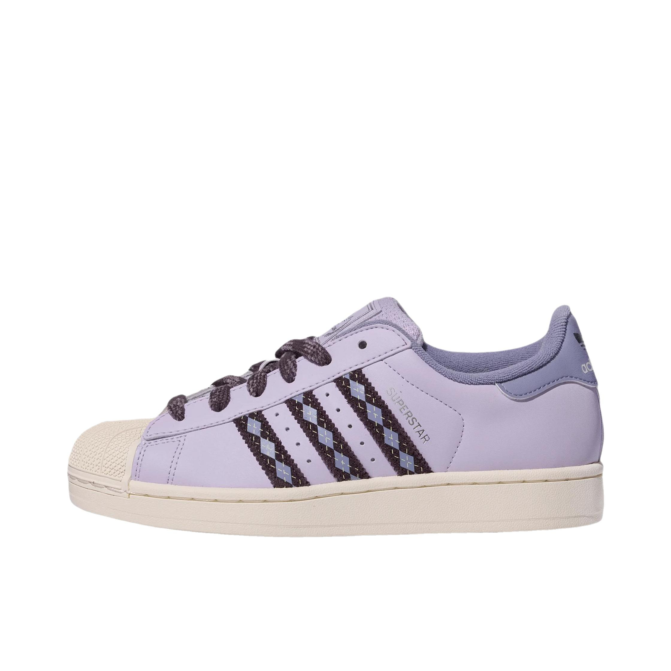 推荐商品：adidas Originals Superstar 2 板鞋 复古防滑耐磨贝壳头贴合圆头支撑 低帮/浅紫色/乳白色