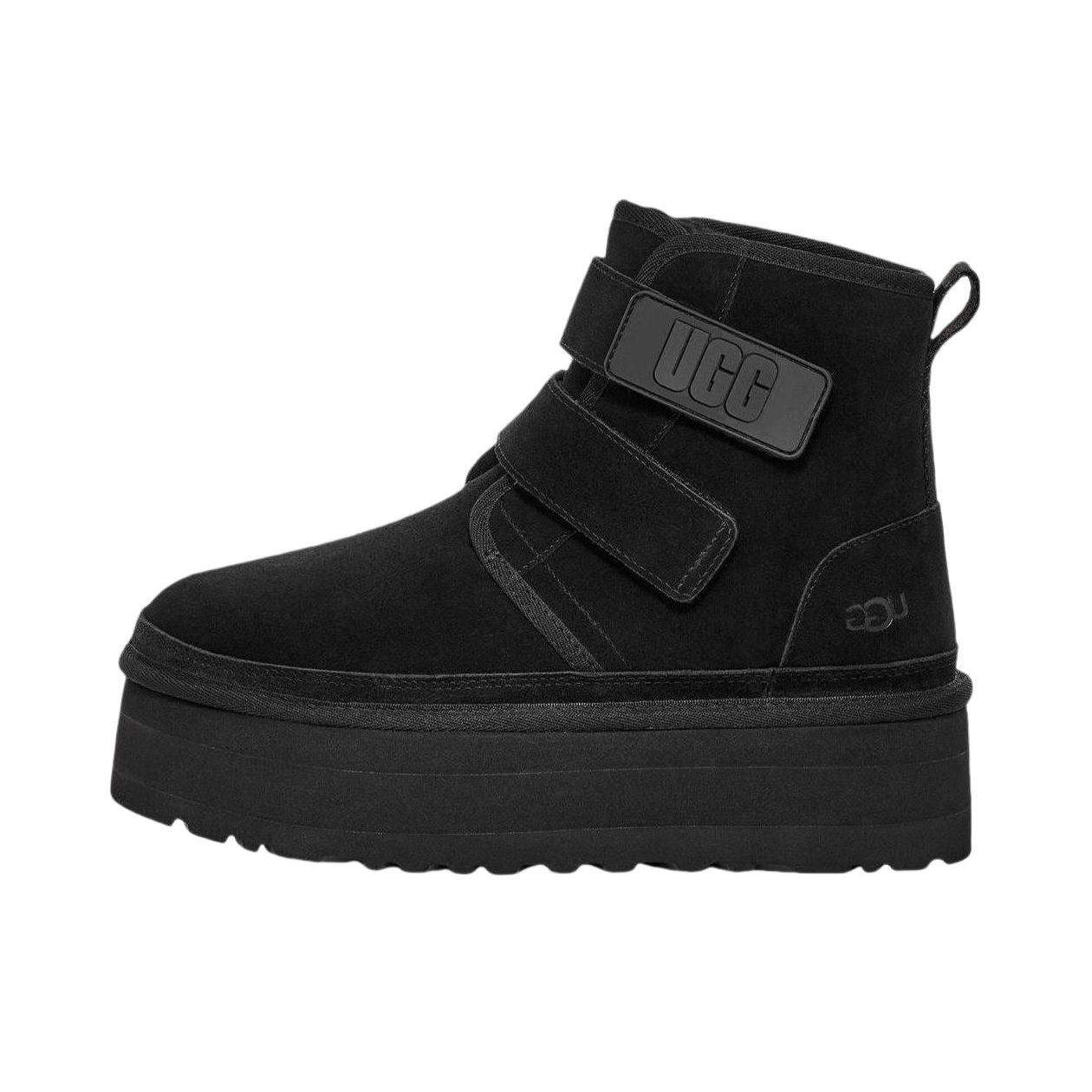 推荐商品：UGG Neumel Platform 纽姆 魔术贴 厚底 短筒 雪地靴 黑色