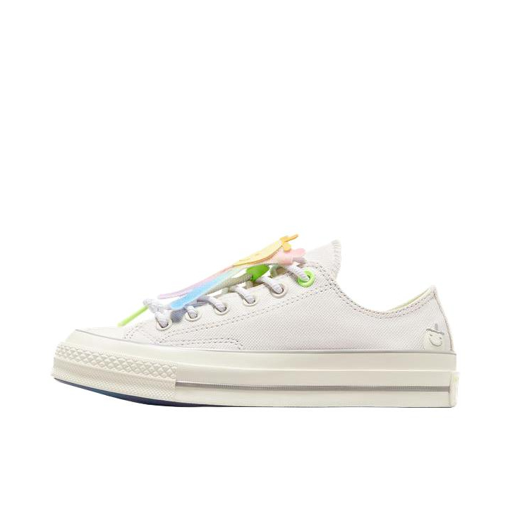 推荐商品：Converse/匡威 1970s 帆布鞋 圆头防滑经典复古轻便时尚拼接百搭 低帮/白色/刺绣/彩虹