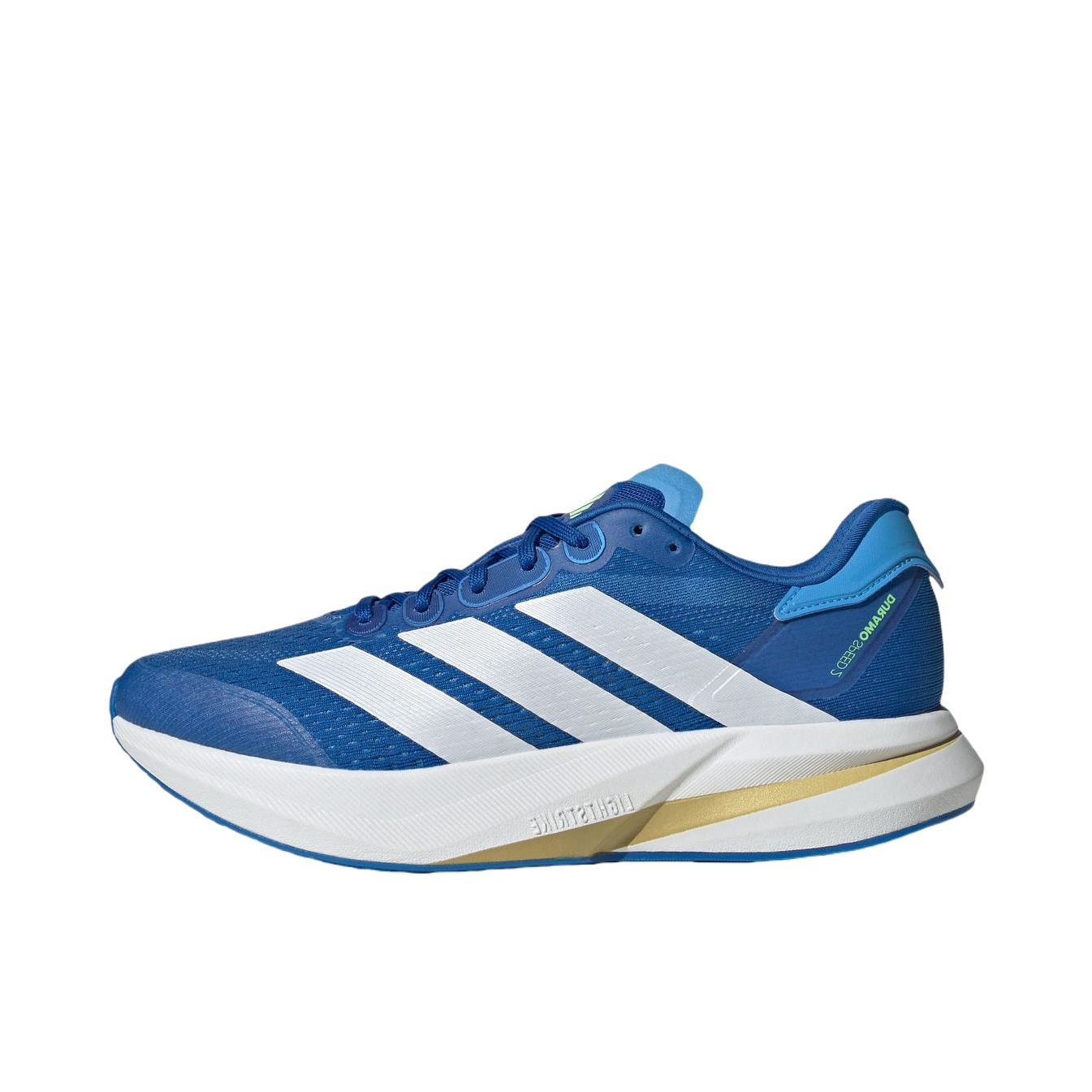 推荐商品：adidas Adizero Duramo SPEED 2 跑鞋 防滑耐磨舒适轻便低帮百搭时尚支撑备赛贴合回弹 蓝色/白色/魔力蓝