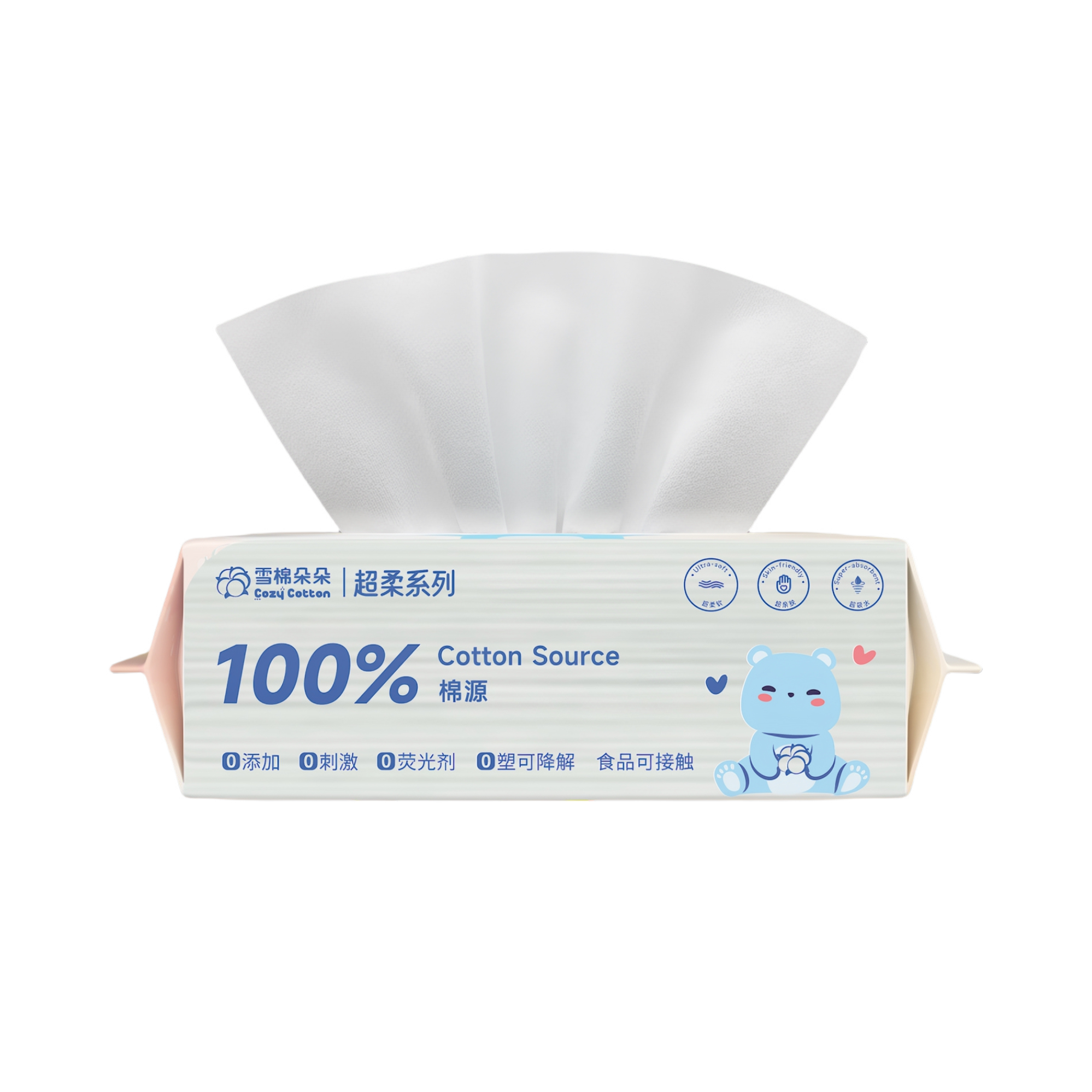 推荐商品：雪棉朵朵 超柔婴儿干湿两用棉柔巾
