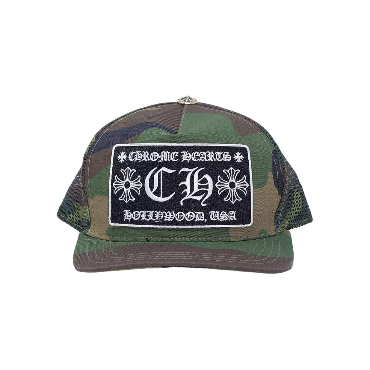 推荐商品：Chrome Hearts 迷彩圆顶徽标设计鸭舌帽 ch53