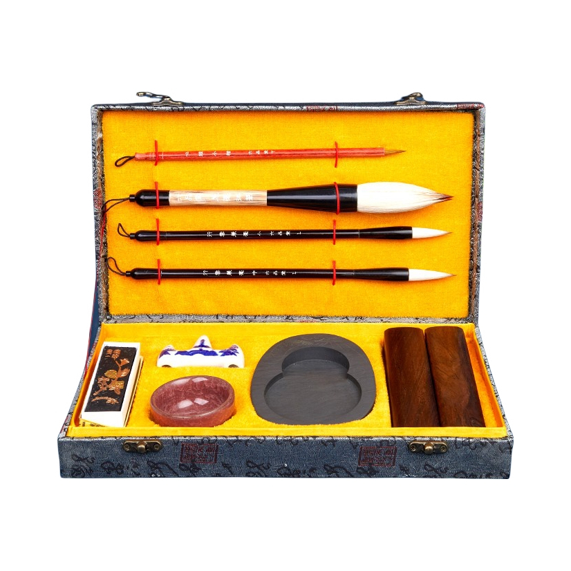 推荐商品：六品堂 文房四宝套装系列 毛笔配件礼盒套装学生书法专用初学者