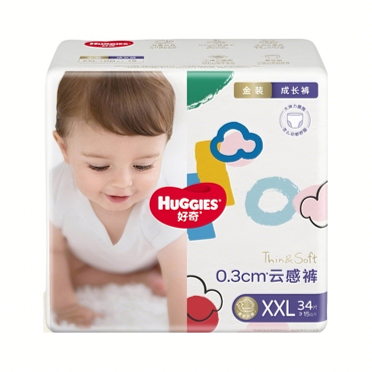 推荐商品：好奇/Huggies 金装拉拉超柔贴身裤XXL码 尿不湿 透气干爽成长裤学步裤大弹力轻松穿脱