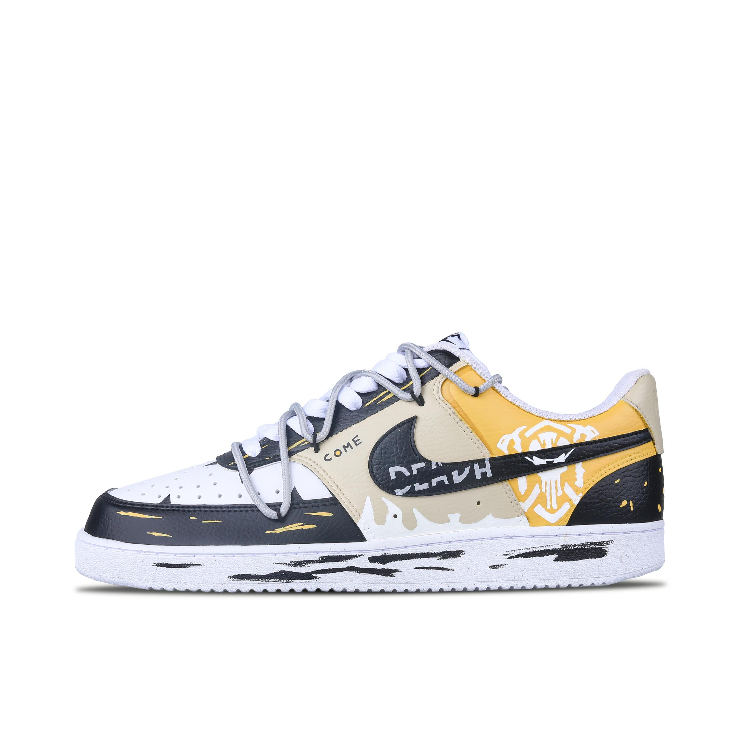推荐商品：【定制球鞋】 Nike Court Vision 1 板鞋 防水美式简约防滑减震复古 幽黄骷影 