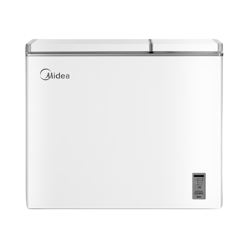 推荐商品：Midea/美的 冰柜 210L 卧式 小型 双温 一级能效 节能 省电 环保 冷冻 冷藏 双箱 顶开门 家商两用 减霜 电子温控