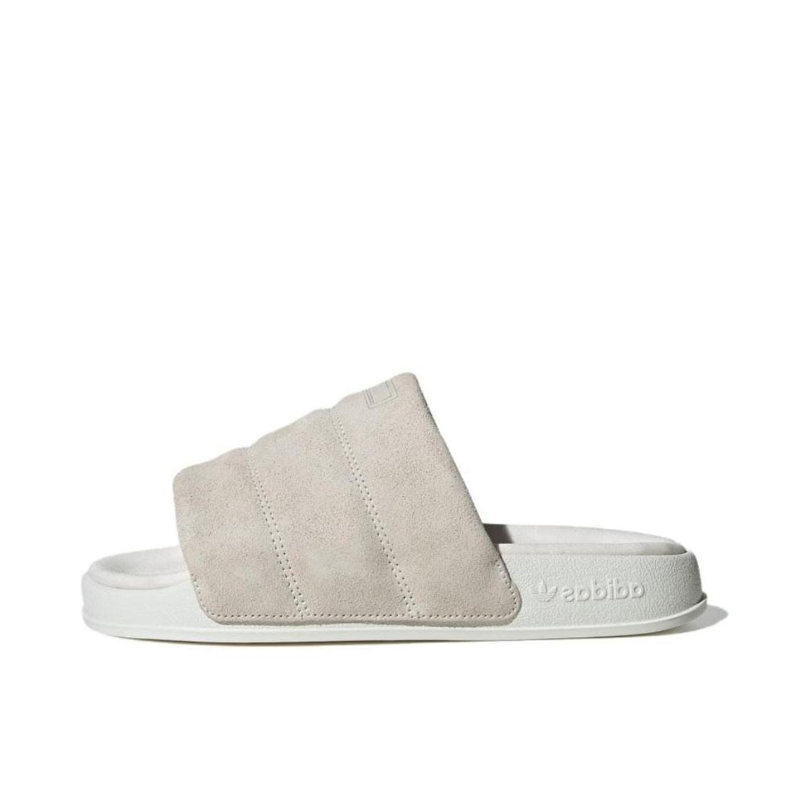 推荐商品：adidas Originals Adilette Essential 防滑耐磨 轻便透气 舒适减震 简约时尚 外穿 一字 拖鞋 女款/米色