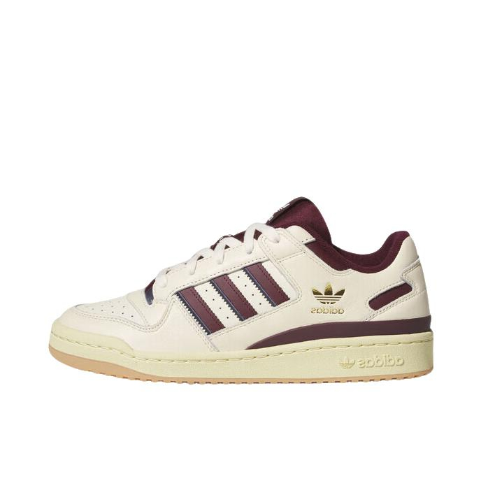 推荐商品：adidas Originals Forum 板鞋 轻便复古防滑时尚魔术贴篮球风薄底包裹性 乳白色/酱紫/暗藏青