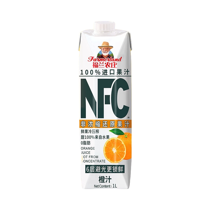推荐商品：福兰农庄 100%NFC果汁 1L 瓶装 纯鲜榨