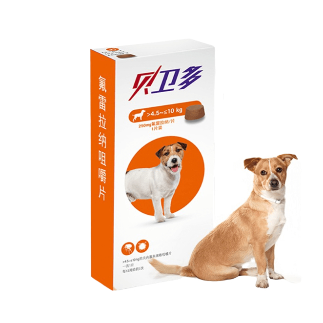 推荐商品：贝卫多 体外驱虫药250mg 4.5-10kg狗用蜱虫虱子除跳蚤长效小中大型犬蠕形螨