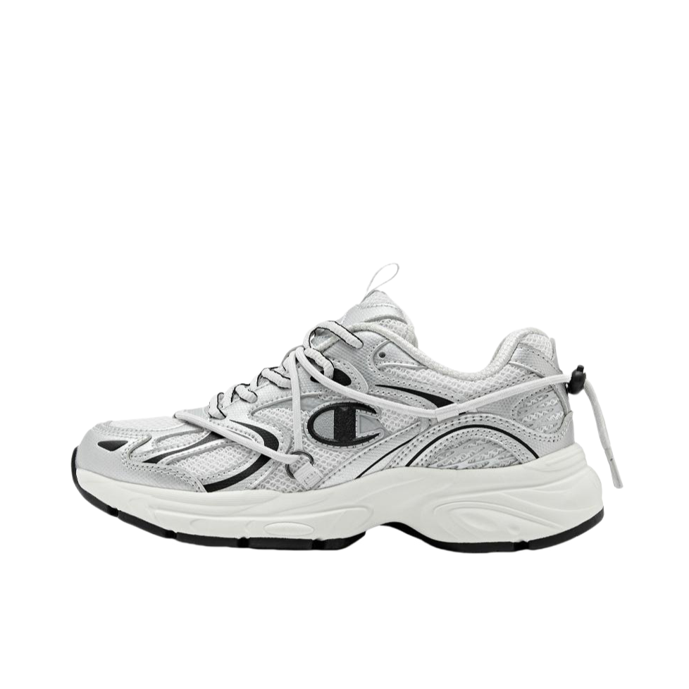 推荐商品：Champion/冠军 Champ Roaming 1 老爹鞋 绑带款轻便耐磨织物合成革深口美式街潮 银色