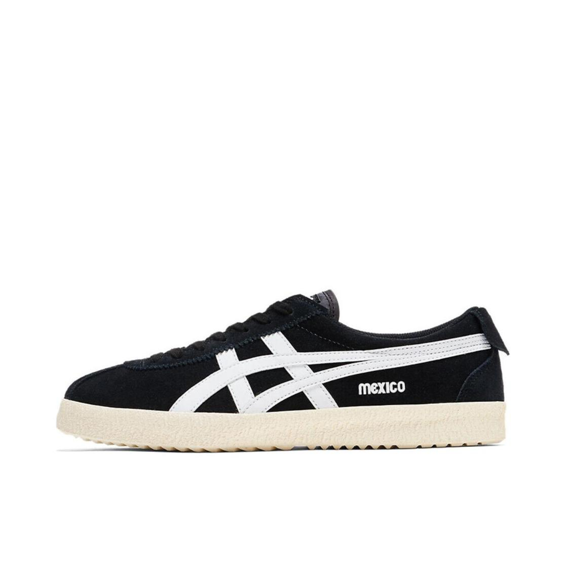 推荐商品：Onitsuka Tiger Mexico Delegation 舒适透气 防滑耐磨 合成革 复古百搭 轻便 运动休闲鞋 黑色/米色