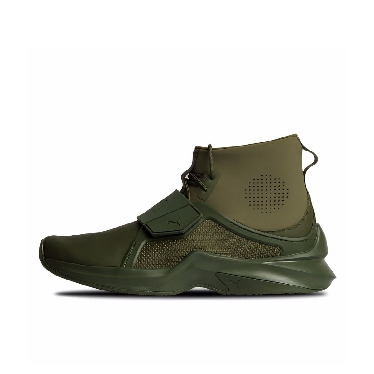 推荐商品：Puma/彪马 Fenty Hi Leather 防滑耐磨 轻便 魔术贴 运动休闲鞋 DarkOliveGreen 军绿