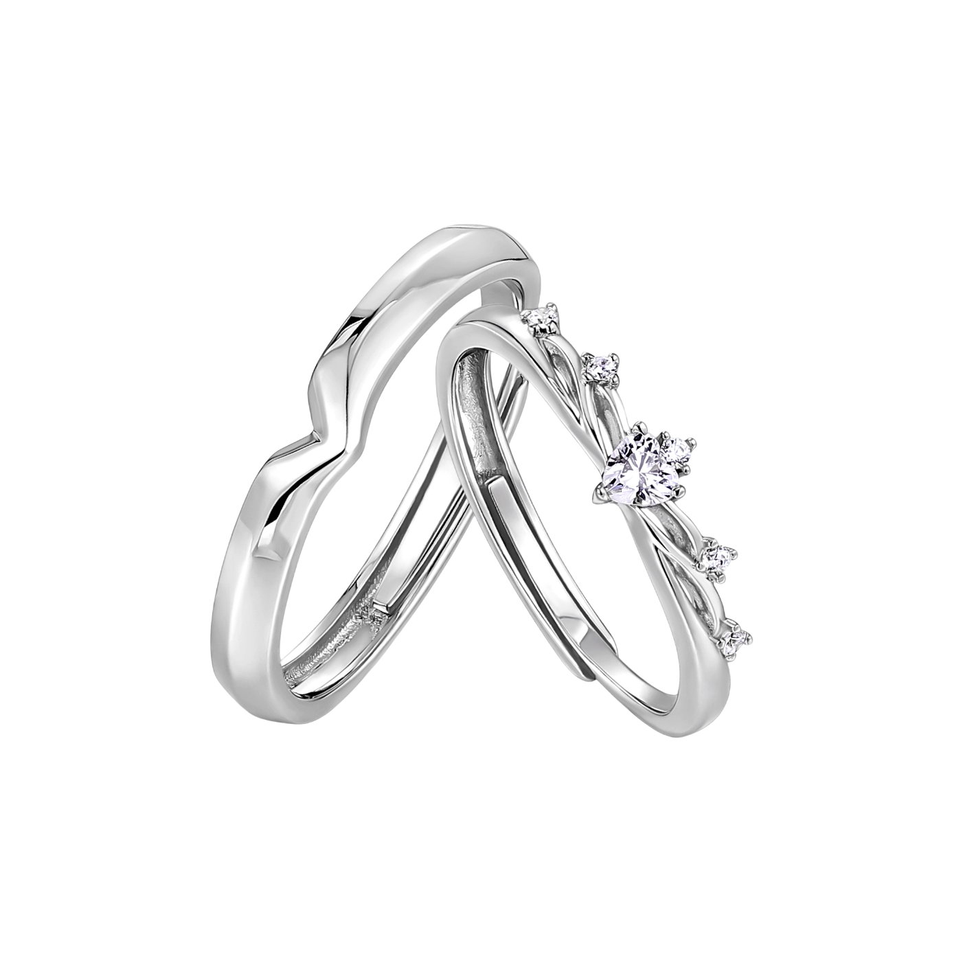 推荐商品：I DO 比翼双飞S925银情侣戒指 QL3632