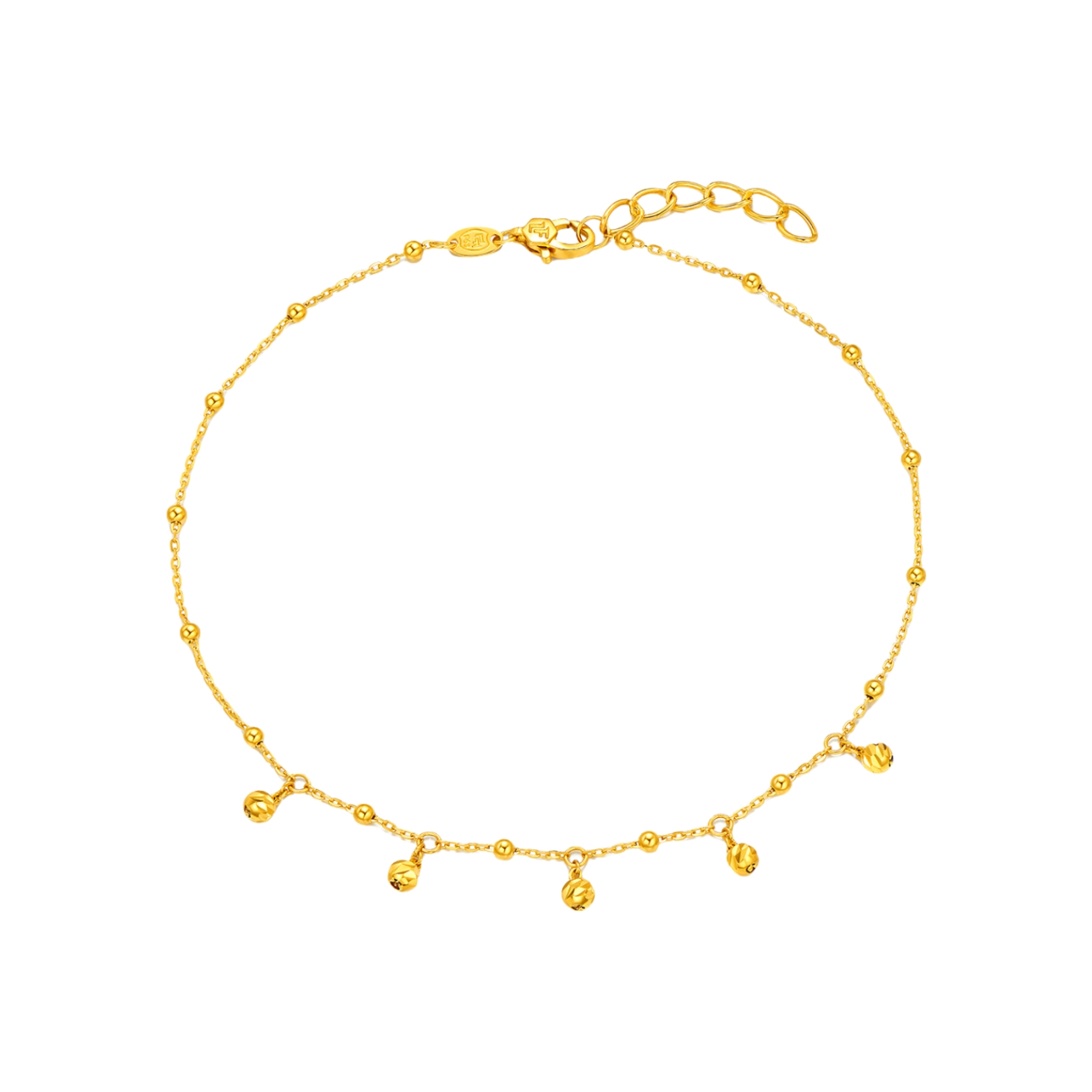 推荐商品：六福珠宝 车花流苏足金脚链 F63TBGB0135