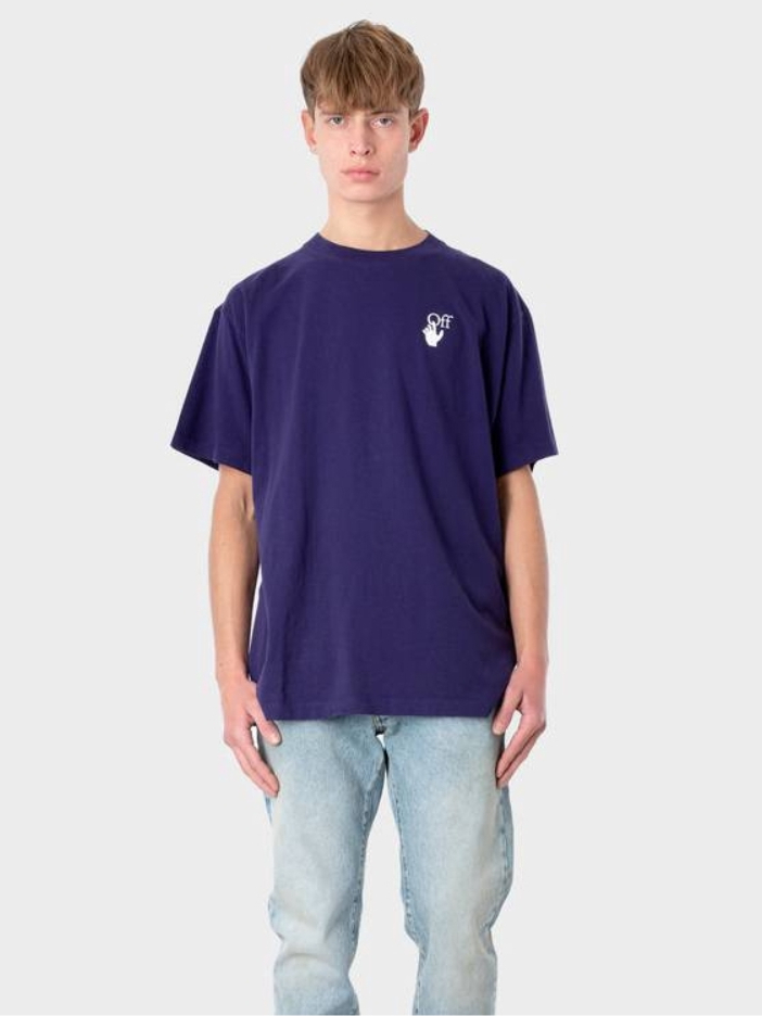 推荐商品：OFF-WHITE 纯色箭头Logo印花圆领套头短袖T恤 男女同款 OMAA038R21JER002 紫