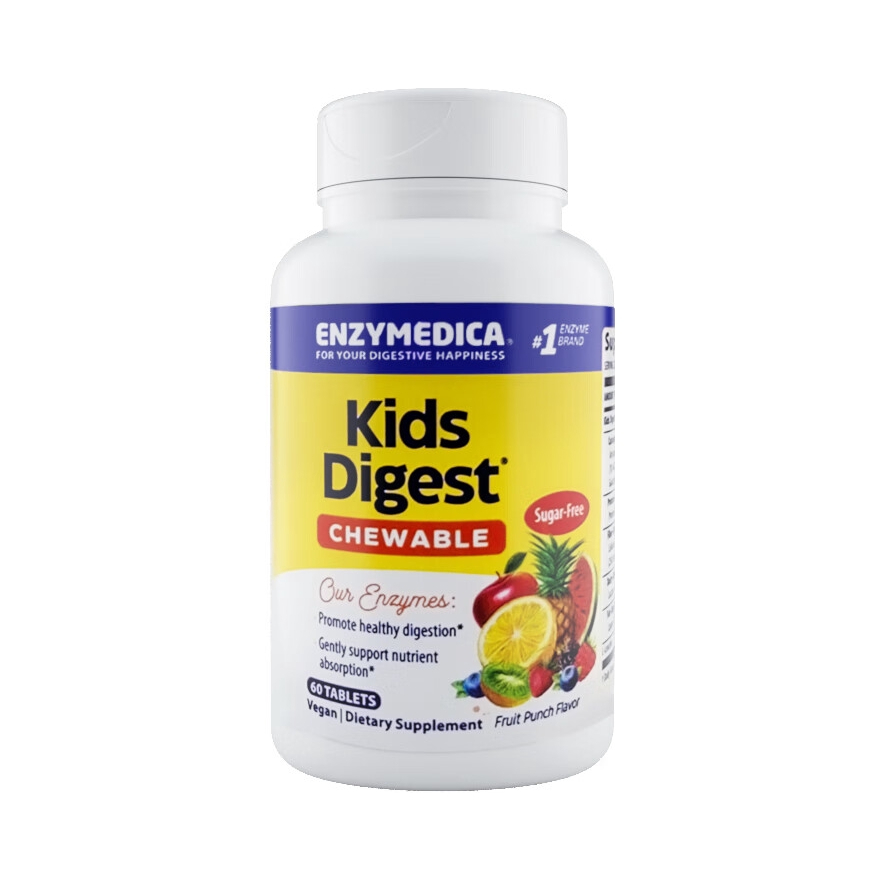 推荐商品：enzymedica 消化酶咀嚼片水果混合健康营养物质消化酶咀嚼片调理肠胃消食化积胀气