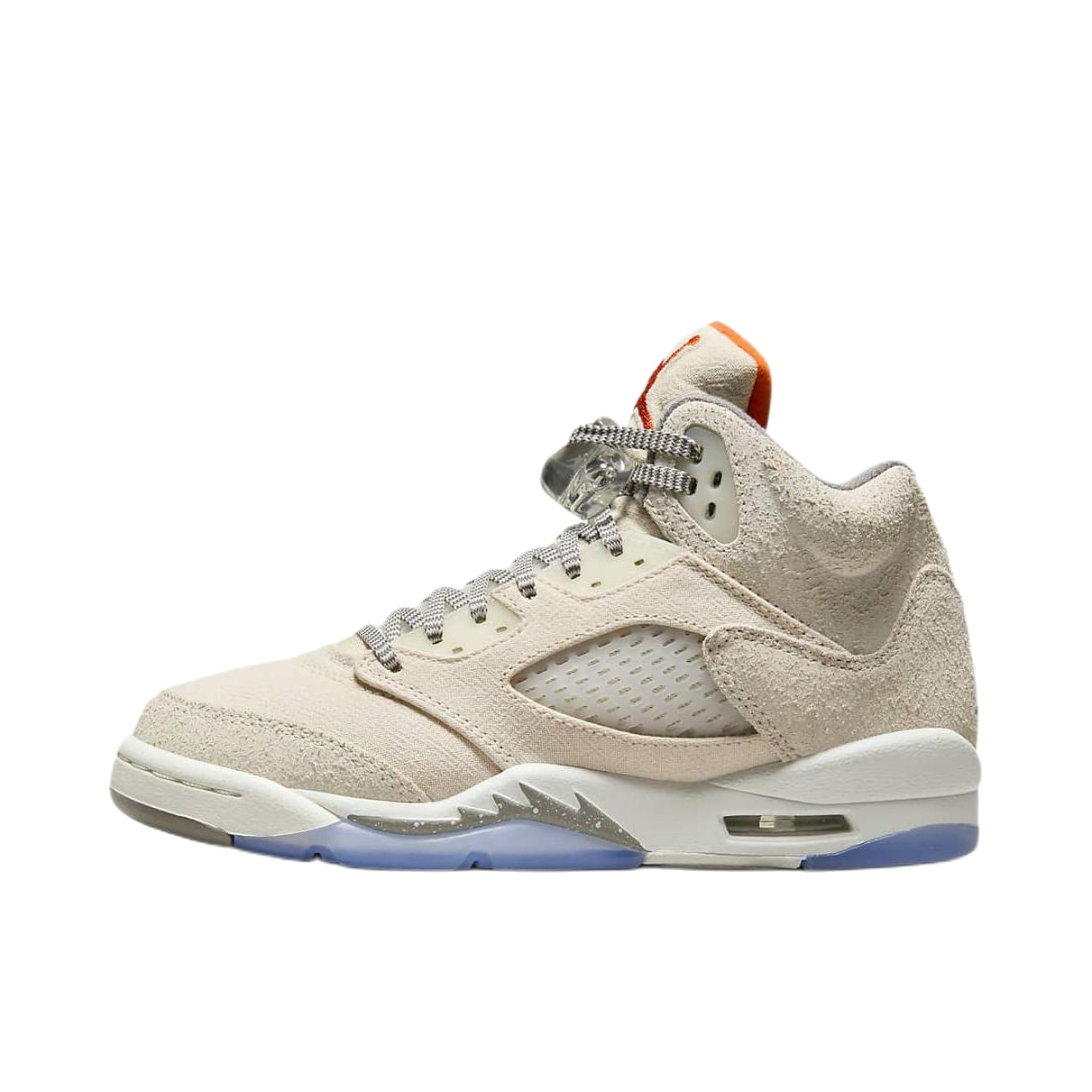 推荐商品：Air Jordan 5 运动休闲鞋 复古潮流透气防滑耐磨缓震实战支撑包裹性 SE/GS/米色/灰色