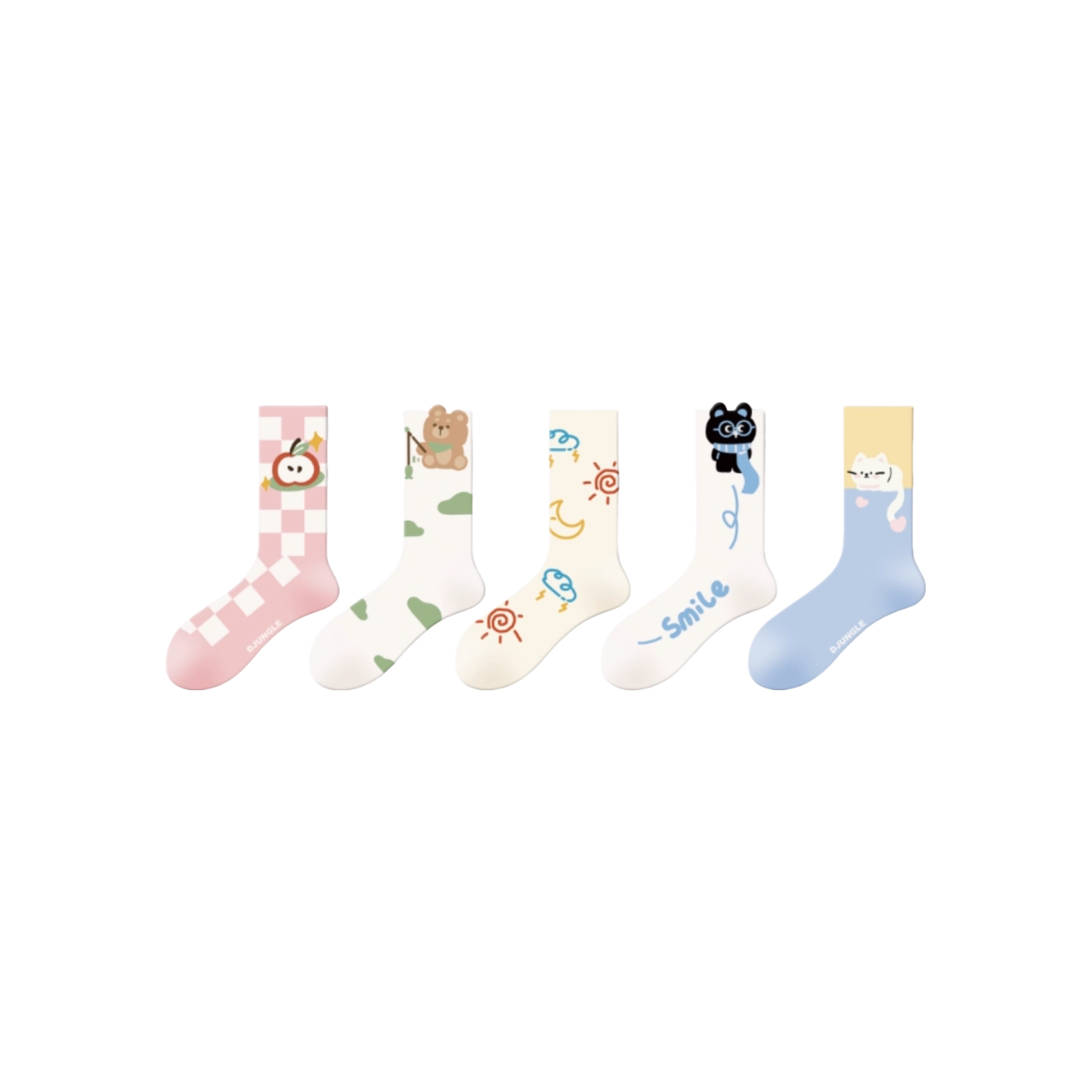 推荐商品：江狗 24AW卡通甜美字母防臭搞怪中筒袜 JR0817