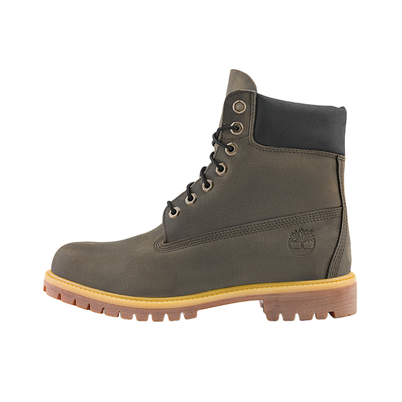 推荐商品：Timberland/添柏岚 Premium 马丁靴 舒适防水防滑耐磨减震复古高筒户外保暖增高 灰色/淡黄色