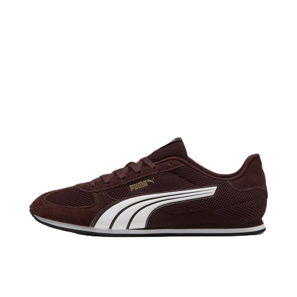 推荐商品：Puma/彪马 STTRACK 运动休闲鞋 复古透气防滑耐磨薄底 巧克力色/白色/金色