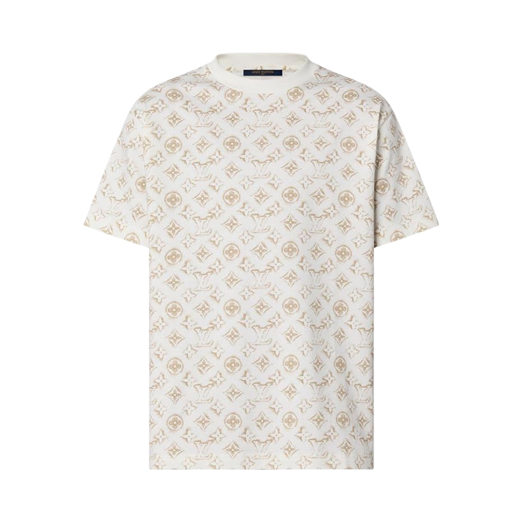 Louis Vuitton 领口链条老花满Logo棉质短袖T恤 男女同款 1A8QDI