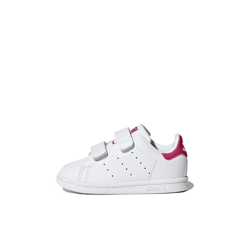 推荐商品：adidas Originals Stan Smith 防滑耐磨 舒适轻便 运动百搭 休闲 板鞋儿童 婴童/白色/红尾