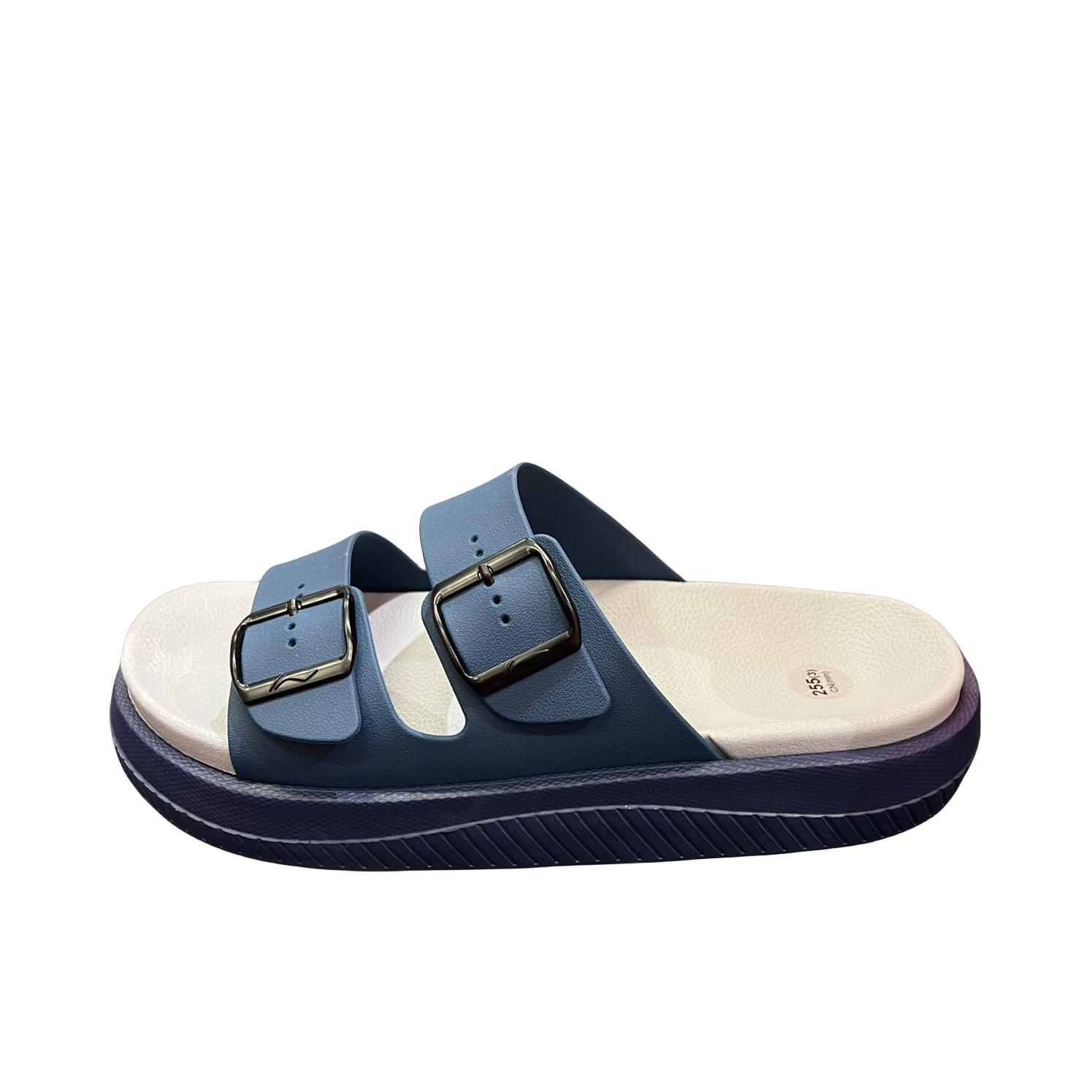 推荐商品：李宁 CLAP GLSL001 时尚经典 休闲潮流 舒适防滑 轻便透气 运动 一字 拖鞋 蓝色