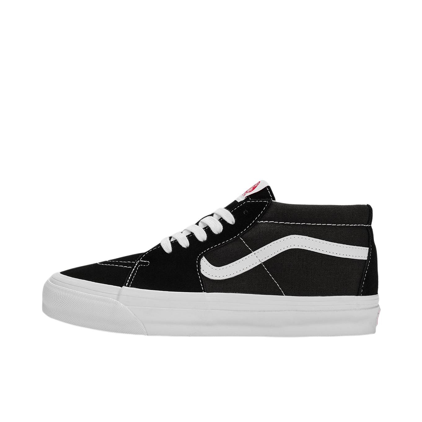 推荐商品：Vans/范斯 SK8-Mid 板鞋 潮流拼接复古百搭防滑耐磨 黑色/灰色/白底