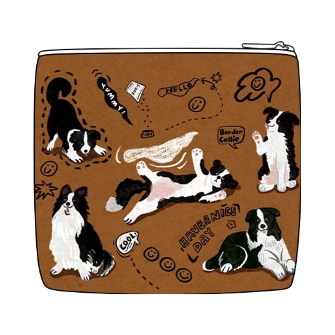 推荐商品：【尼睿 x小短腿 】复古印花可爱小狗耳机证件收纳零卡包钱包