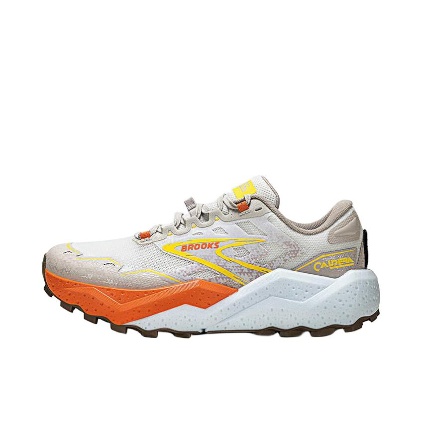 推荐商品：Brooks/布鲁克斯 Caldera 山啸7 防滑耐磨 舒适缓震 跑鞋 白沙/卡其灰/黄色/橘色