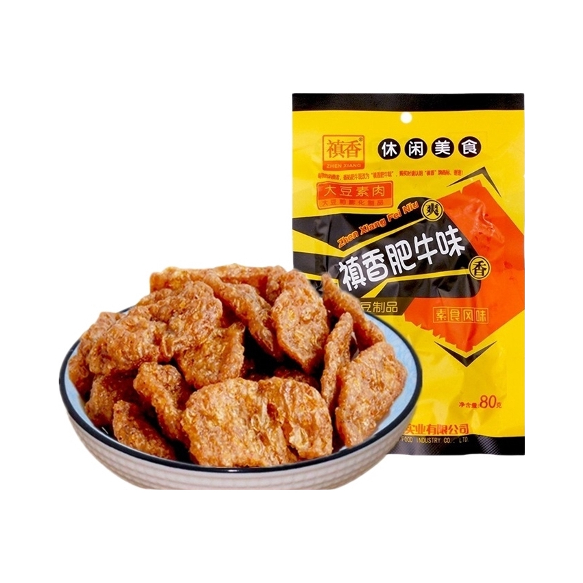 推荐商品：禛香 肥牛味 大豆素肉 袋装 80g