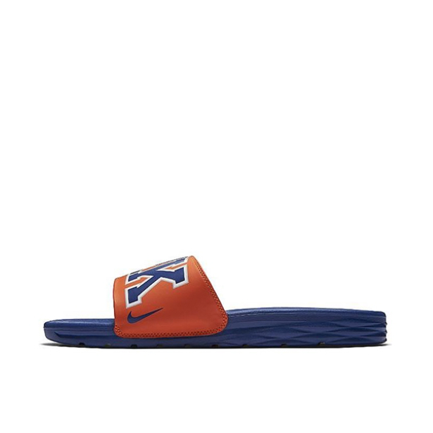 推荐商品：Nike Benassi Solarsoft 2 轻便舒适 防滑防磨 休闲百搭 橡胶底 一字 沙滩 拖鞋 蓝橙