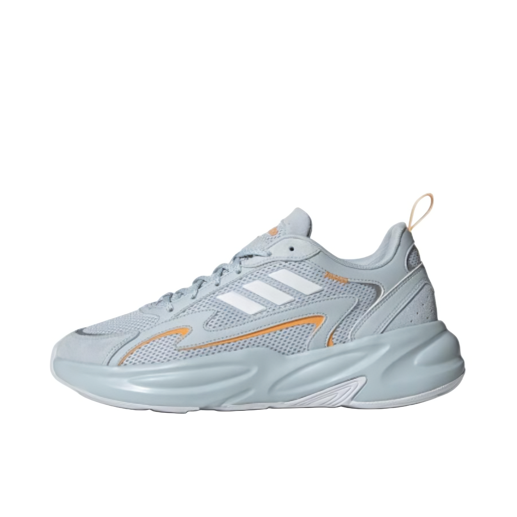 推荐商品：adidas Ozwave 2.0 跑鞋 合成革织物减震防滑耐磨厚底增高复古 浅蓝/白色/淡橙黄